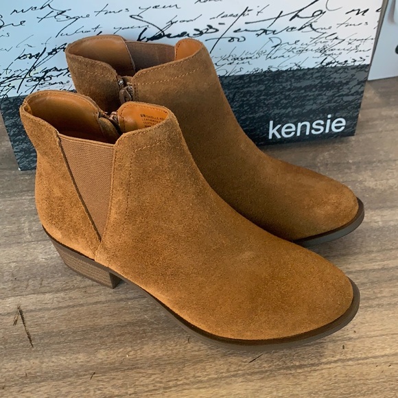 NWT Kensie Gazelle Leather Bootie Flex Foam Zip Brown - Picture 4 of 7